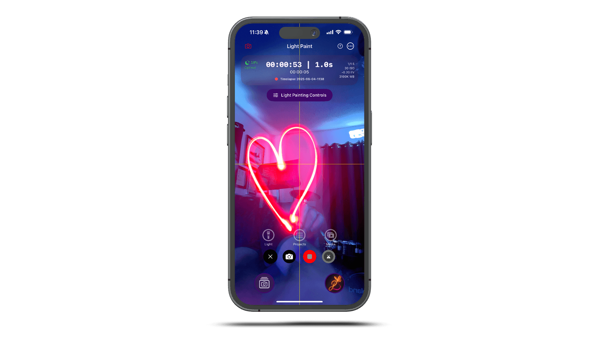 Light Paint App - Simple Main Interface