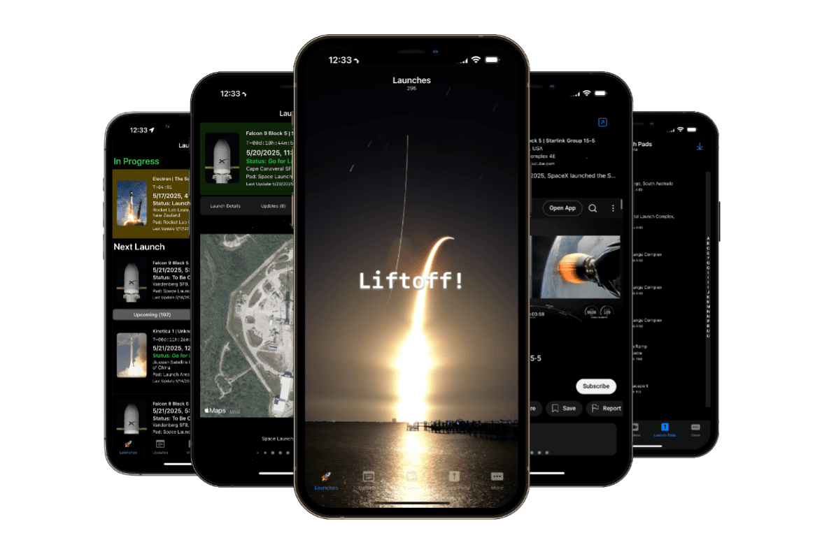 Space Launches App on iPhone