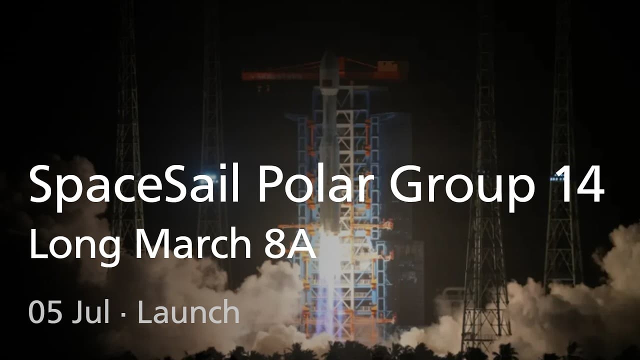 Live: Long March 8A SpaceSail Polar Group 14 Launch (No Commentary)
