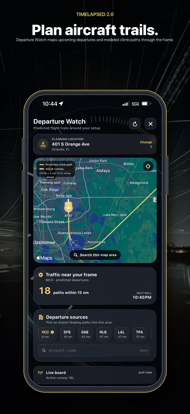 TimeLapsed 2.0 feature: Departure Watch