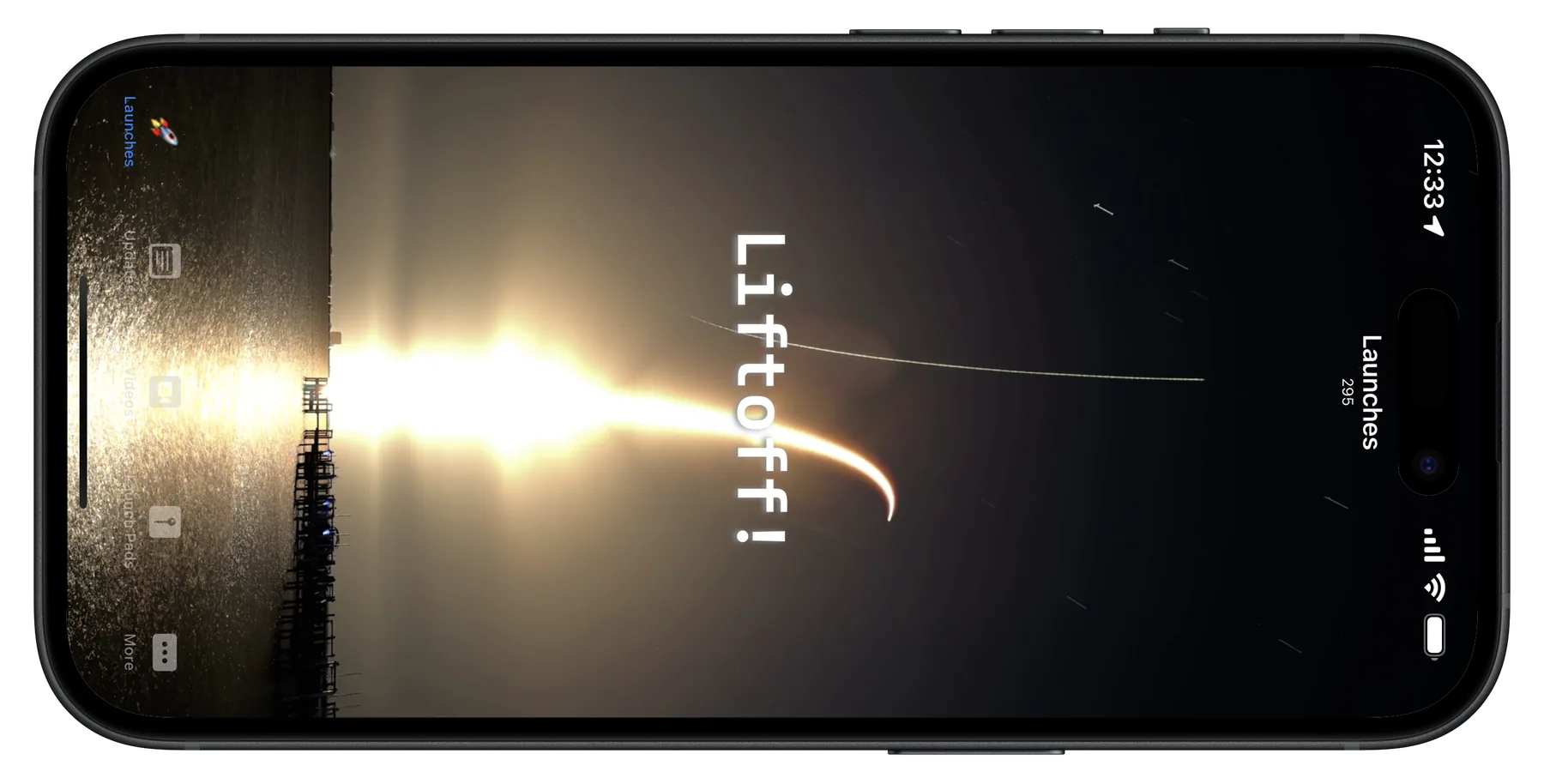 SpaceLaunches 1.0 landscape launch screen