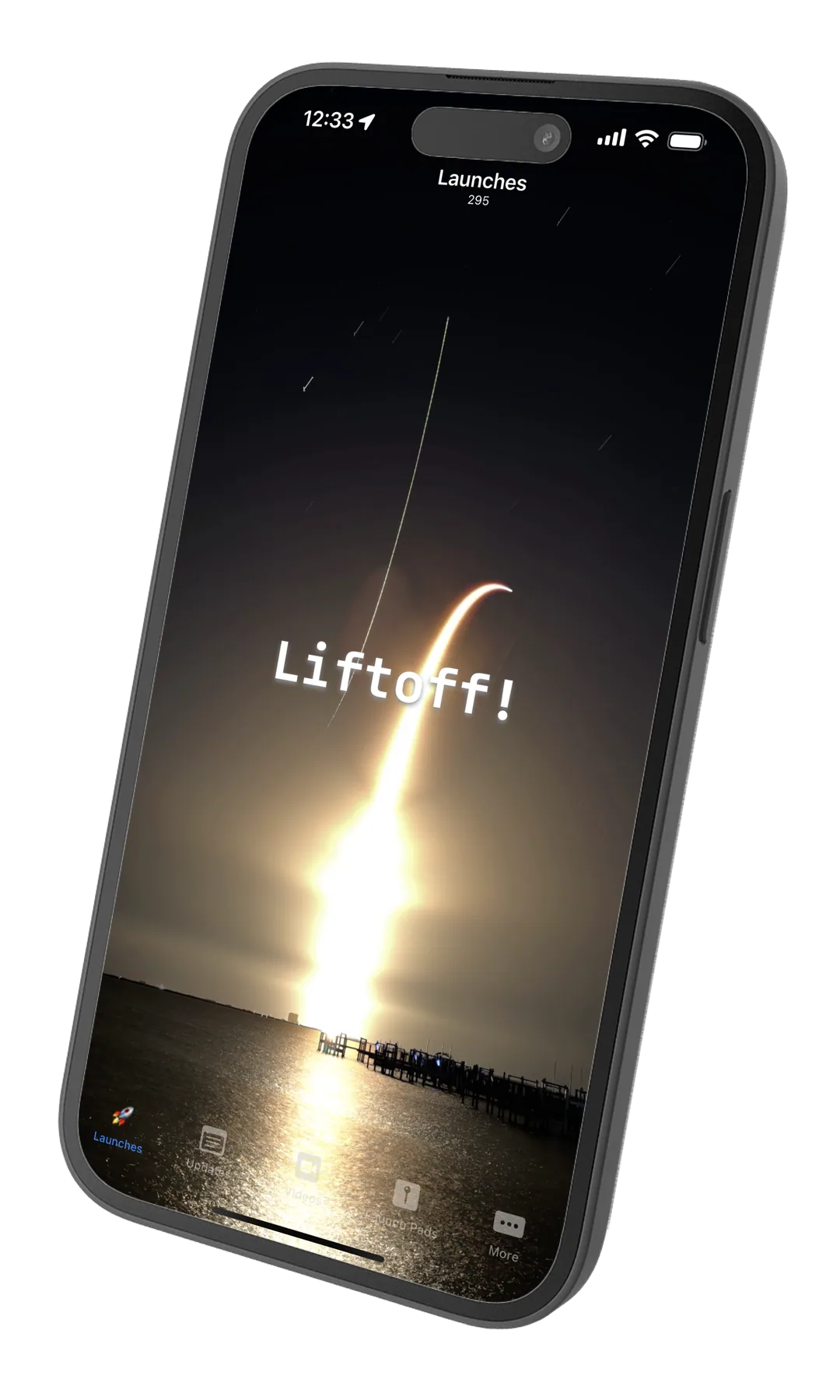SpaceLaunches 1.0 launch screen on iPhone
