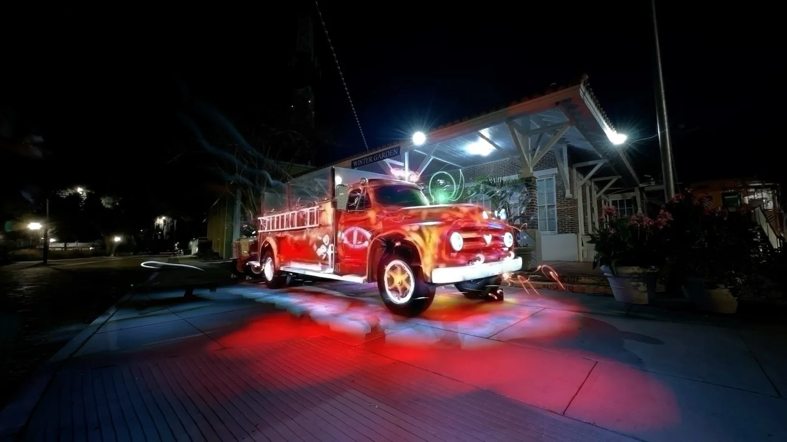 Firetruck light-trail field example