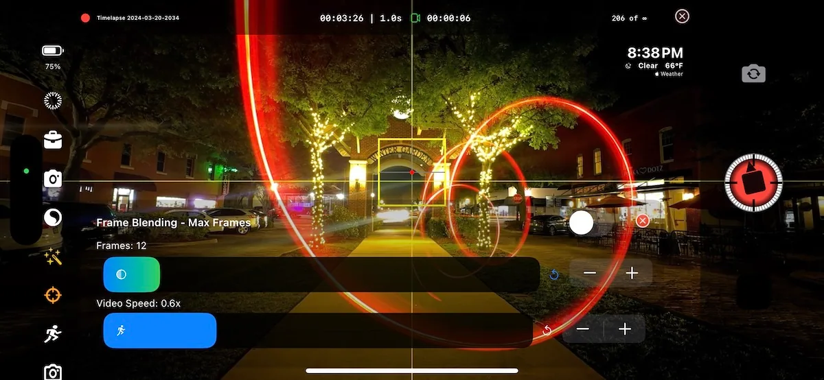 Spiral light painting made with TimeLapsed
