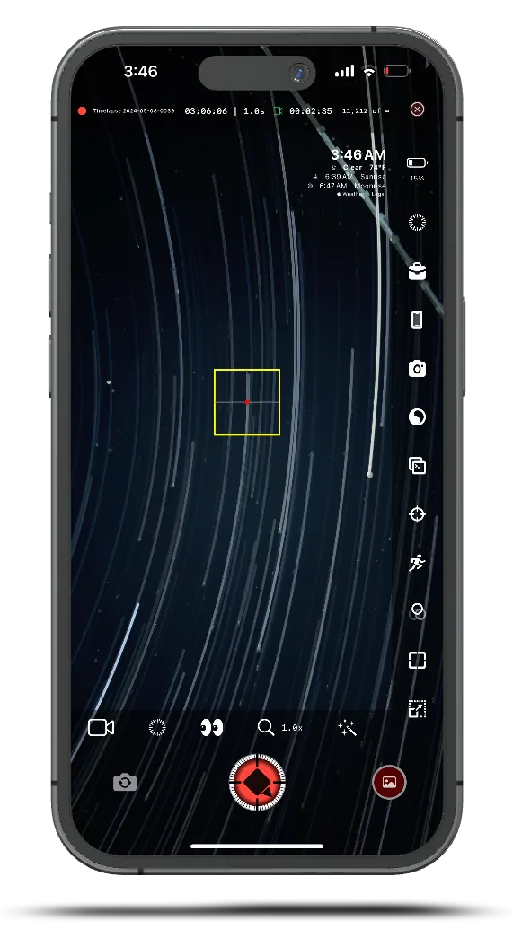 TimeLapsed star-trail camera interface