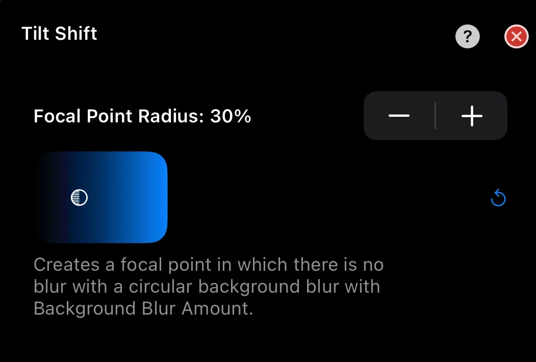 TimeLapsed tilt-shift focal point guide