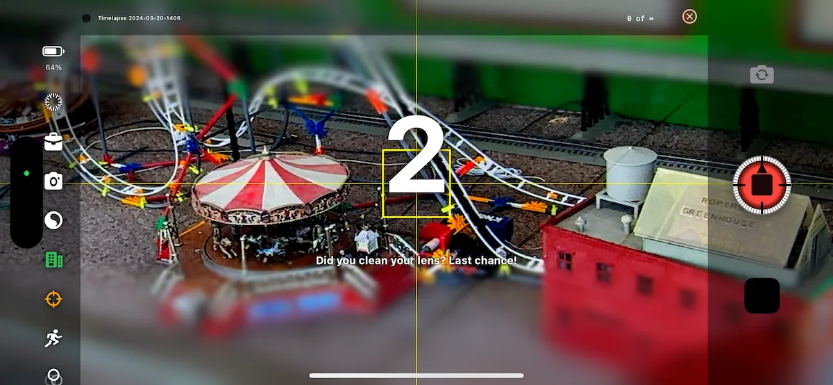 TimeLapsed tilt-shift guide screen 1