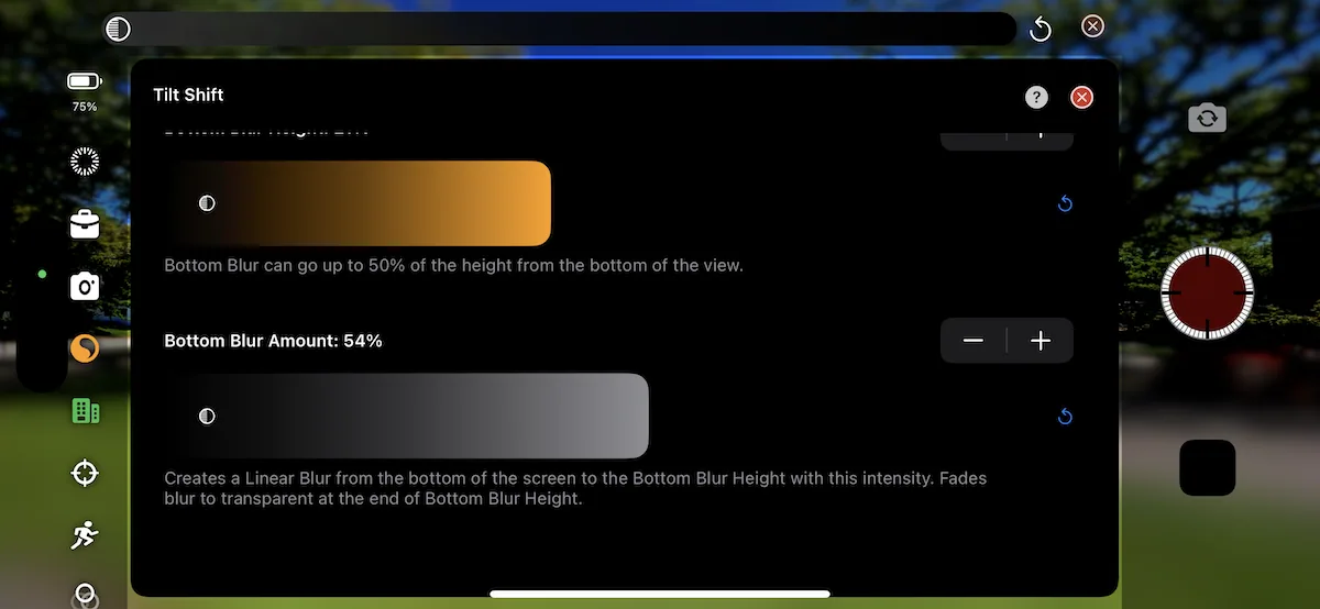 TimeLapsed tilt-shift guide screen 6