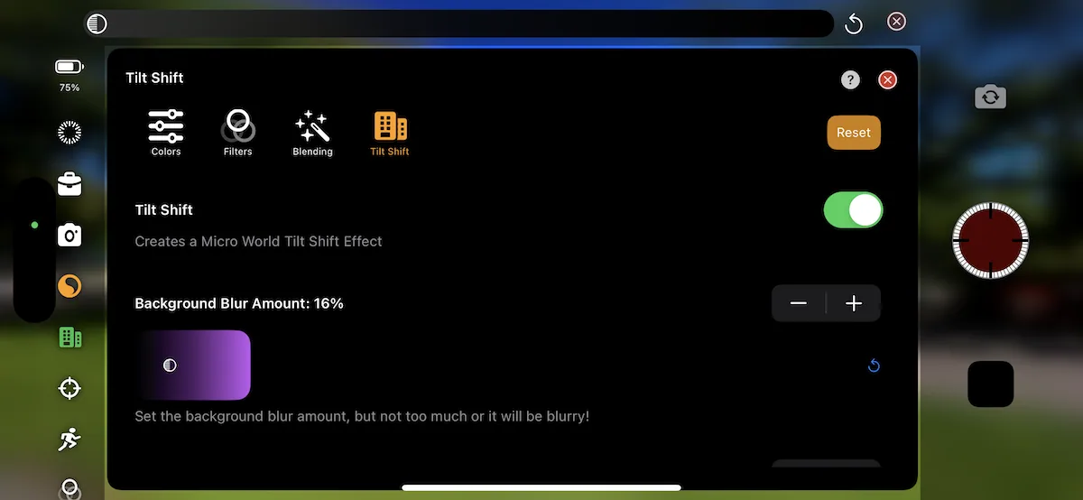TimeLapsed tilt-shift guide screen 8