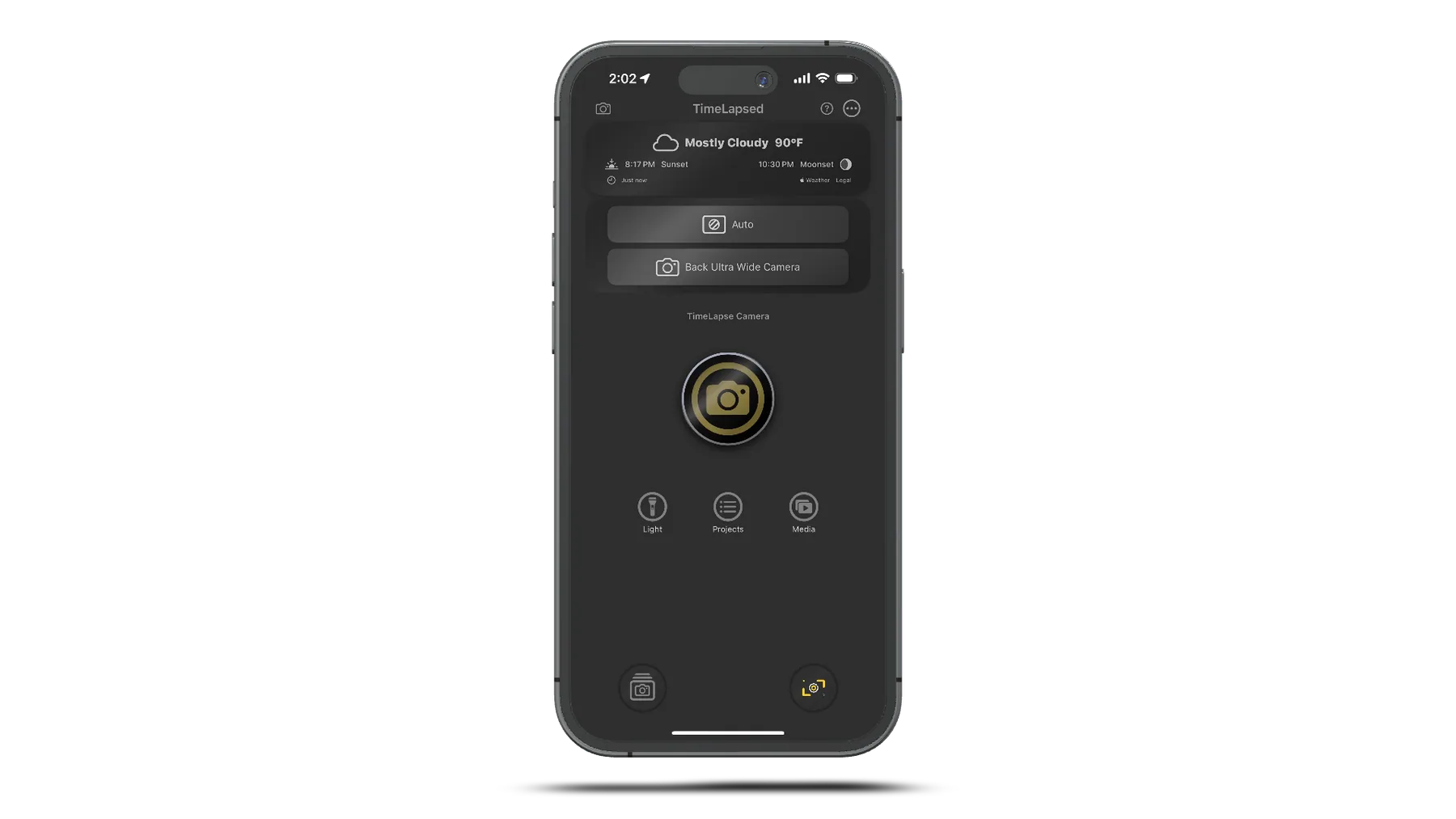 TimeLapsed professional camera controls