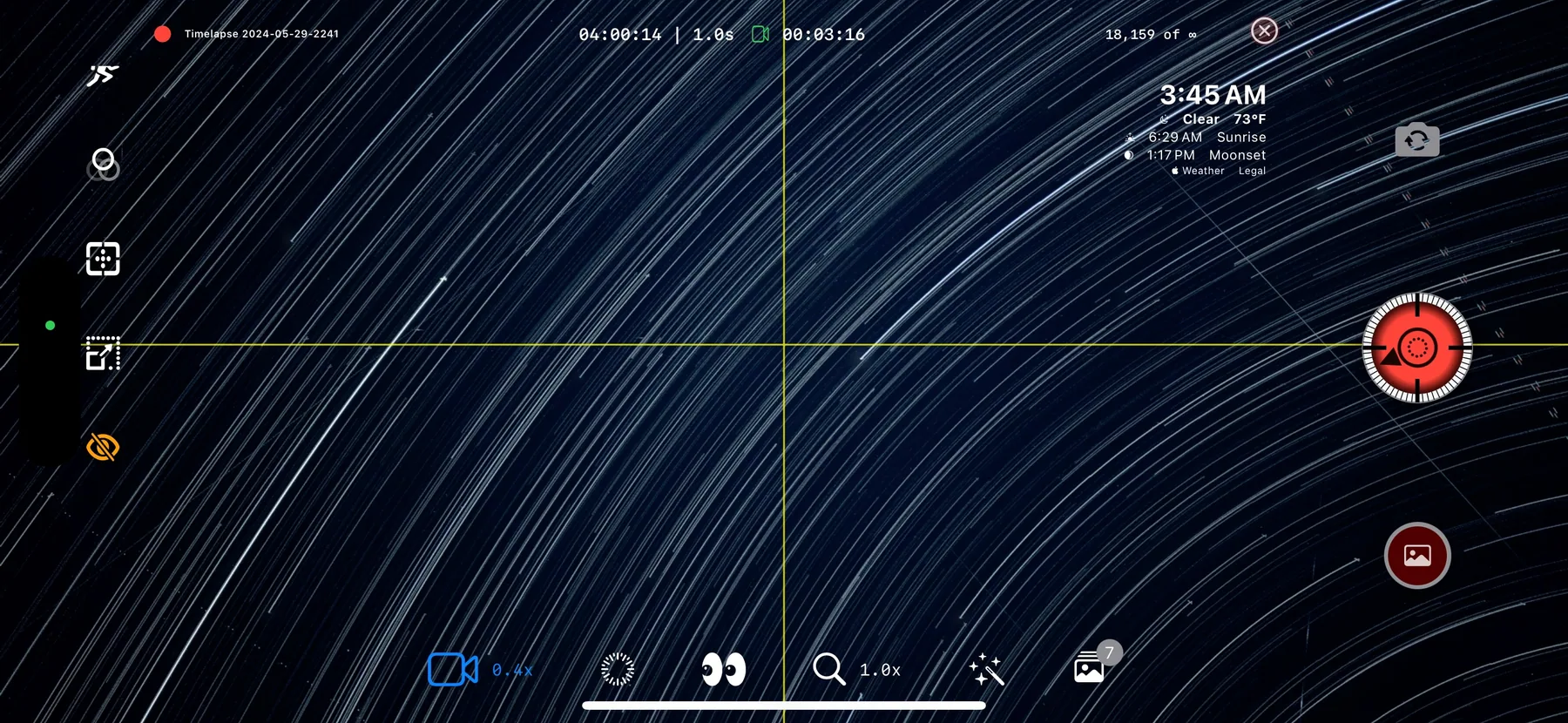 Star trails captured with TimeLapsed