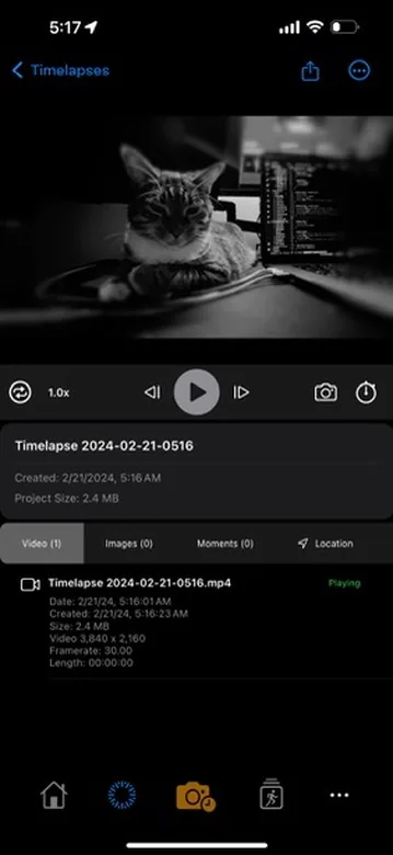 Original TimeLapsed interface 2